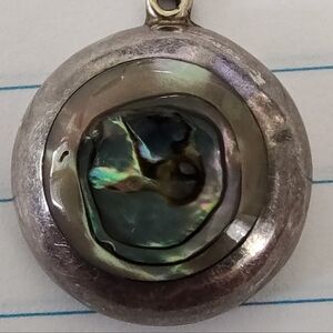 Vintage Mexico Sterling Silver .925 & Abalone Pendant